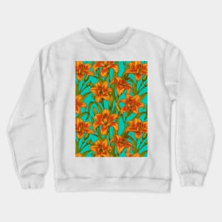 Tawny daylily flowers Crewneck Sweatshirt